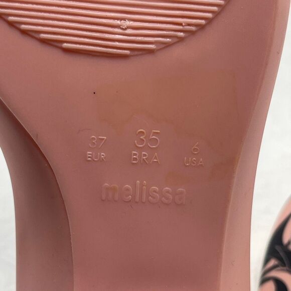 Melissa x Disney Villains Pink Black Maleficent Slip On Jelly Flat Shoes Size 6 - Picture 6 of 6
